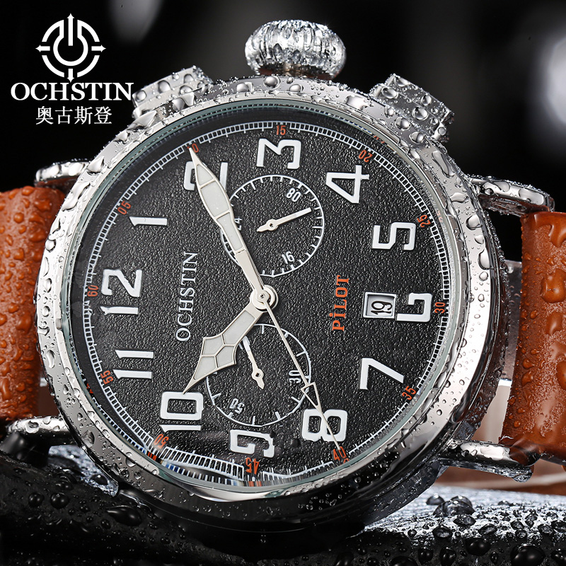 Leather Watch Band Men - OCHSTIN Jam Tangan Kuarsa Pria Tali