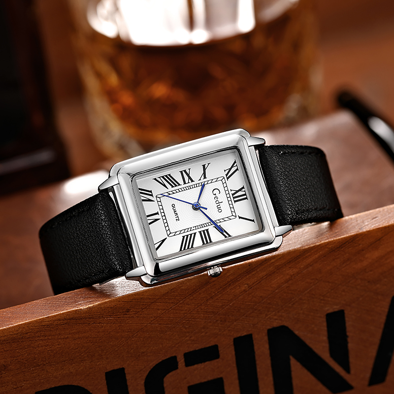 Jam tangan kuarsa Dial persegi - Leather Watch Band Men ulasan dan harga
