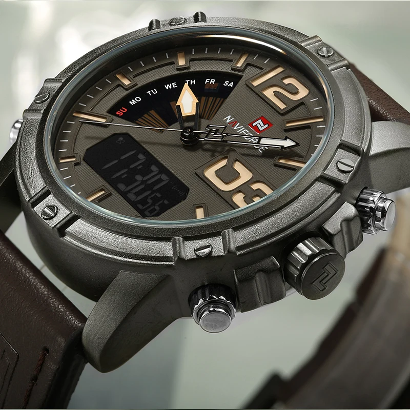 NAVIFORCE Jam Tangan Pria Berm - Leather Watch Band Men ulasan dan harga