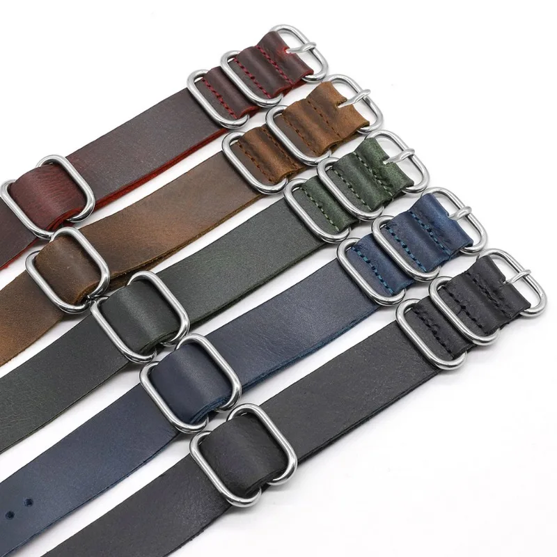 Tali jam Kulit Asli Vintage 18 - Nato Strap Nylon ulasan dan harga