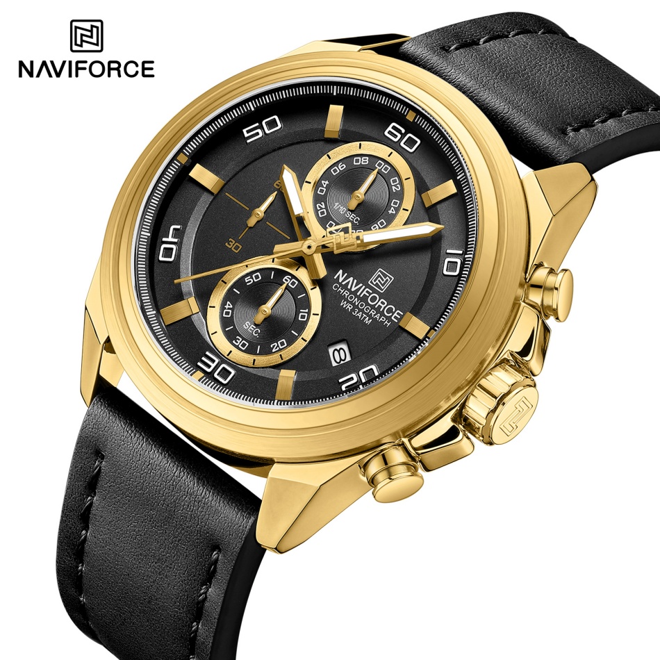 NAVIFORCE Jam Tangan Tangan Ta - Leather Watch Band Men ulasan dan harga